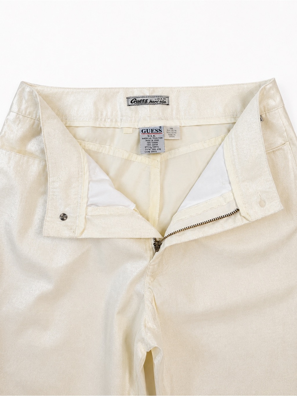 Vintage 1997 GUESS Pearl Shimmer Y2K Straight Leg Pants - Sz 29 - Picture 8 of 16